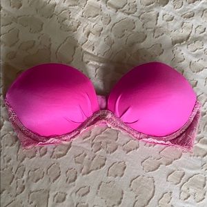 Strapless hot pink VS bra